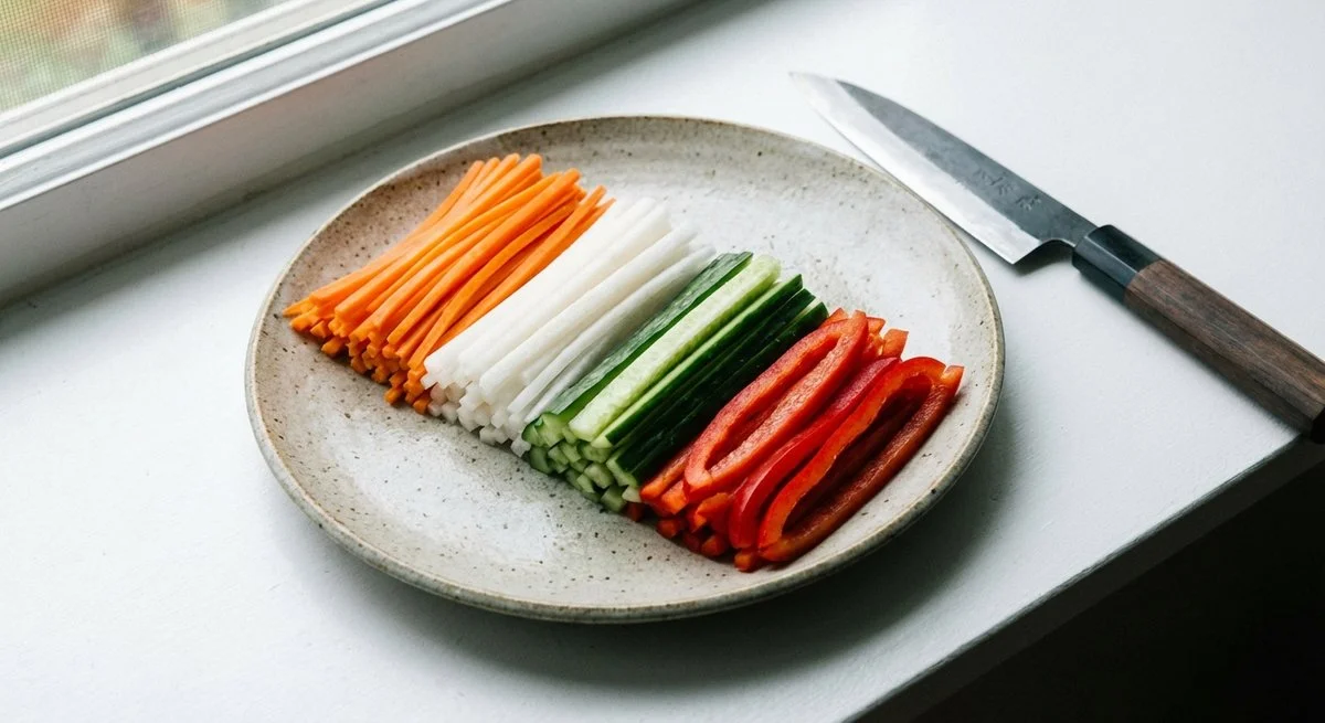 Taglio julienne perfetto con coltello nakiri